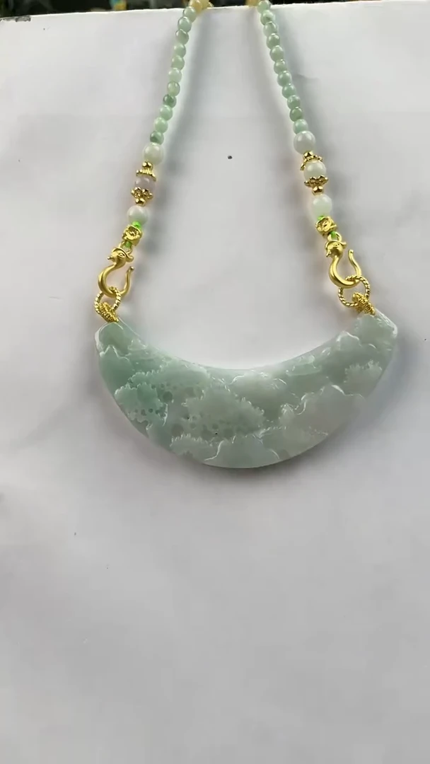 【闪购商品】翡翠颈饰未镶嵌2417(赠链)部分宝贝微瑕主播介绍为准