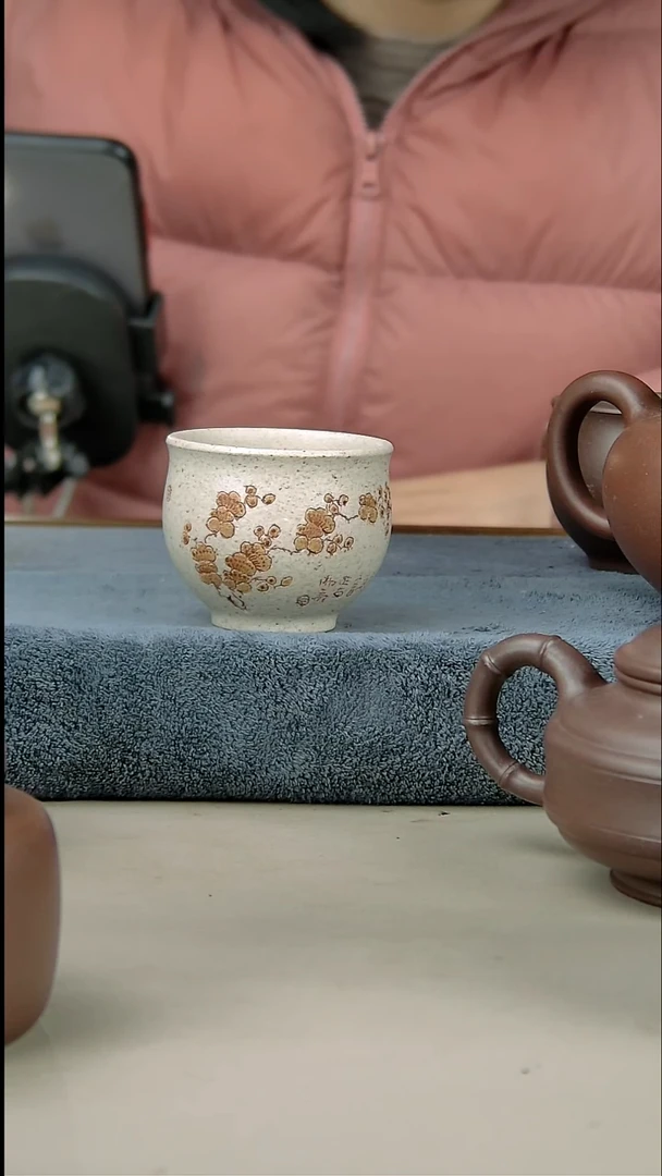 茶壶紫砂白玉段杯子100