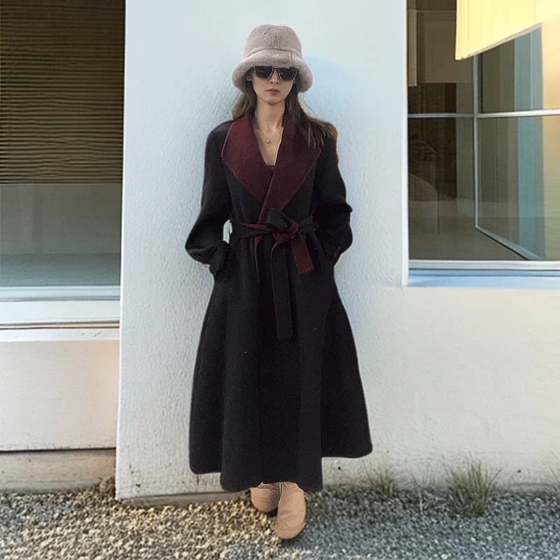 【玫瑰】长款双色拼接 公主袖 袖口包袖