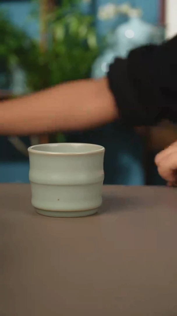 仿古竹节杯厚胎香香插瑕疵 不退不换