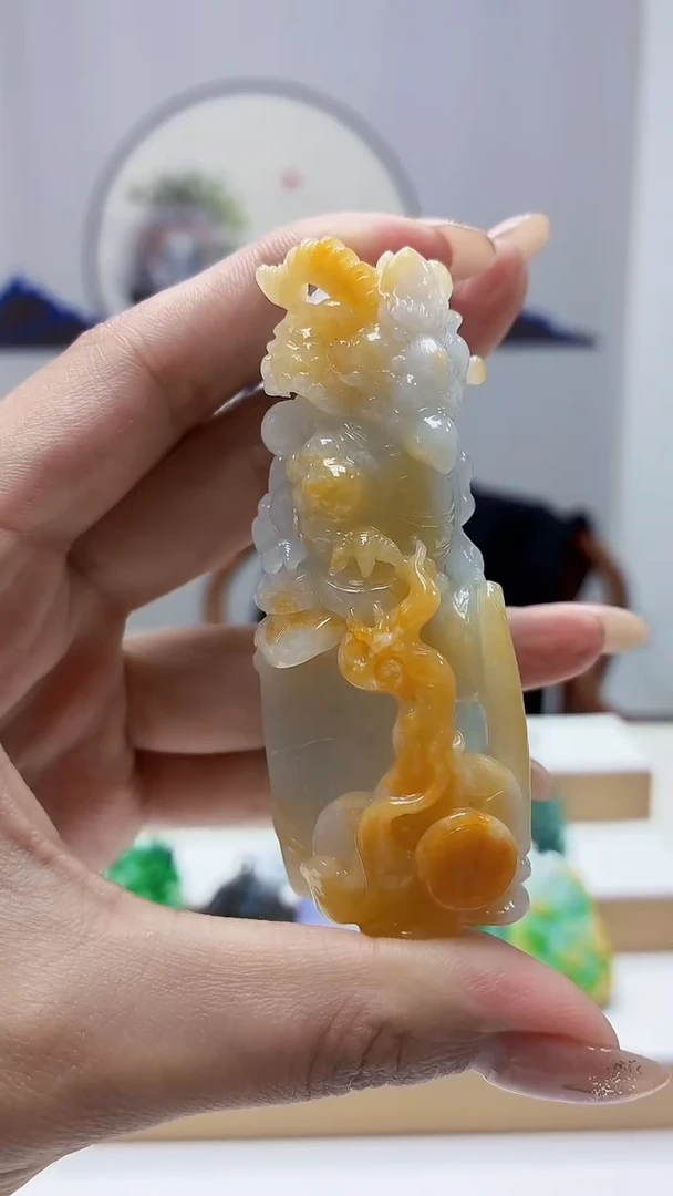 未镶嵌定制翡翠4688MM-毛货挂件103