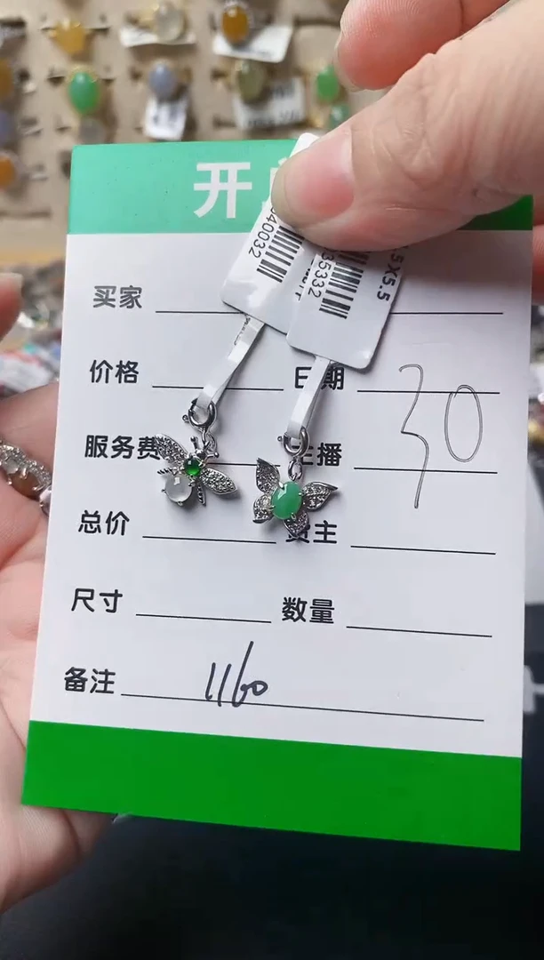 颈饰银S925镶嵌翡翠我****朵1160