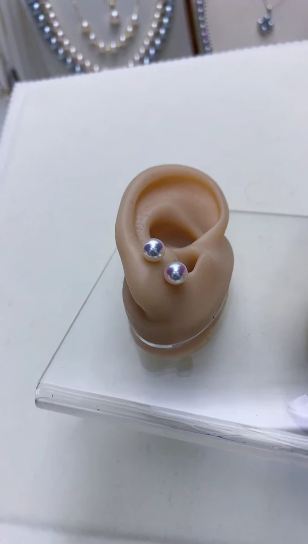 【闪购商品】海水珍珠饰品18K金镶嵌6-7素钉定制