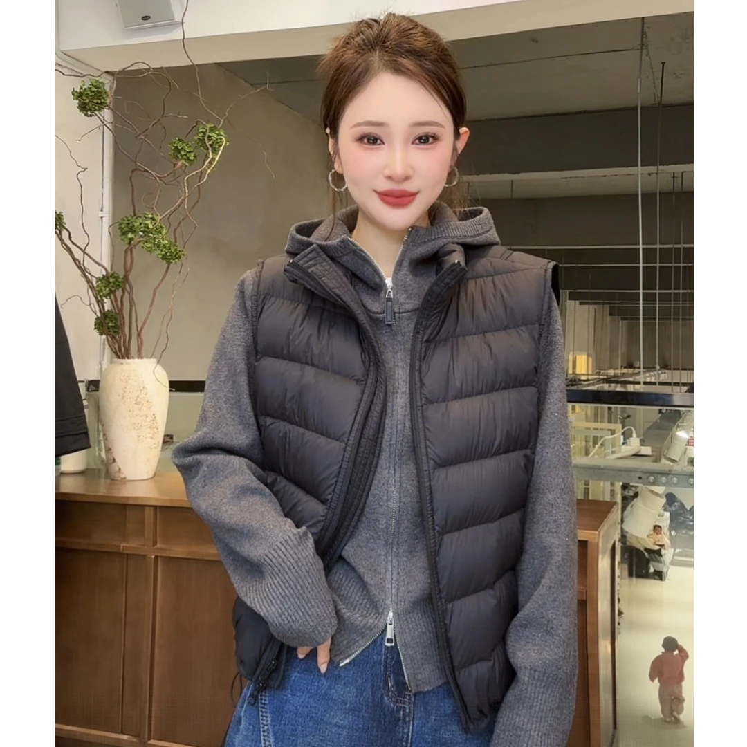 贝姐同款【90新国标排骨羽绒服马甲】百搭立领显瘦羽绒服马甲HH