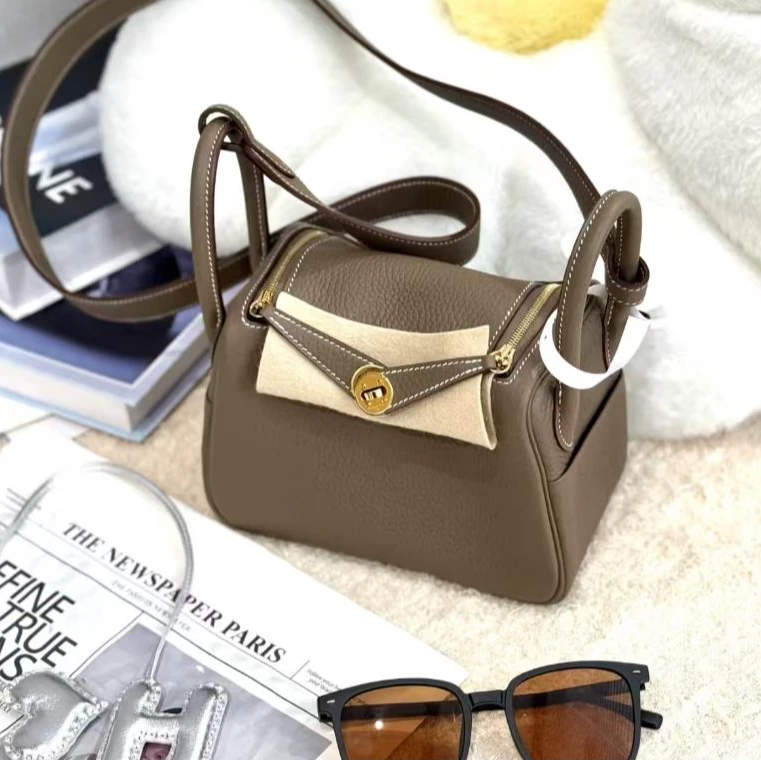 99新 Hermes/爱马仕 珊珊专属 Lindy Mini 大象灰 TC皮 U刻 金扣