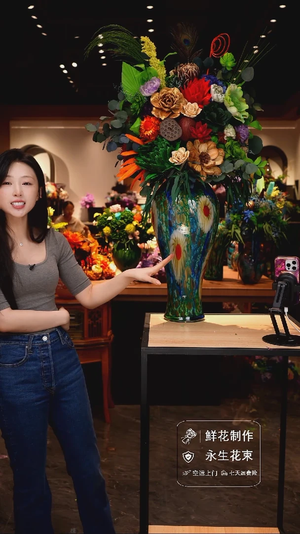 琉璃手工艺品手工花器花束空运包邮送货上门-以图片为准