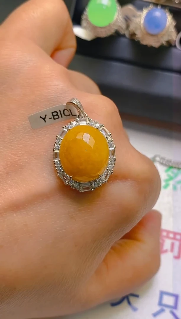 【闪购商品】翡翠耳饰银S925镶嵌天然A货翡翠1