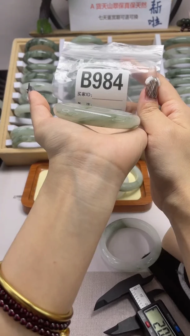 【闪购商品】石英质玉（天山翠）手镯未镶嵌b984