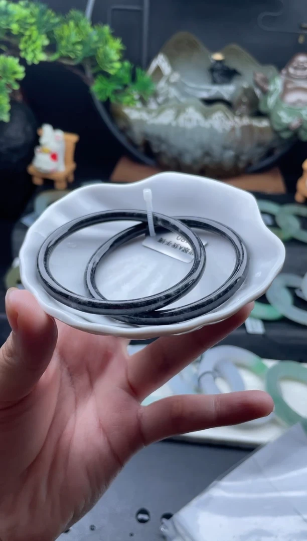 未镶嵌手镯定制翡翠55（一对）