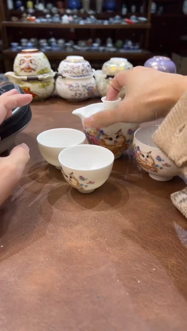 真的很便宜超好看会开片的旅行茶具