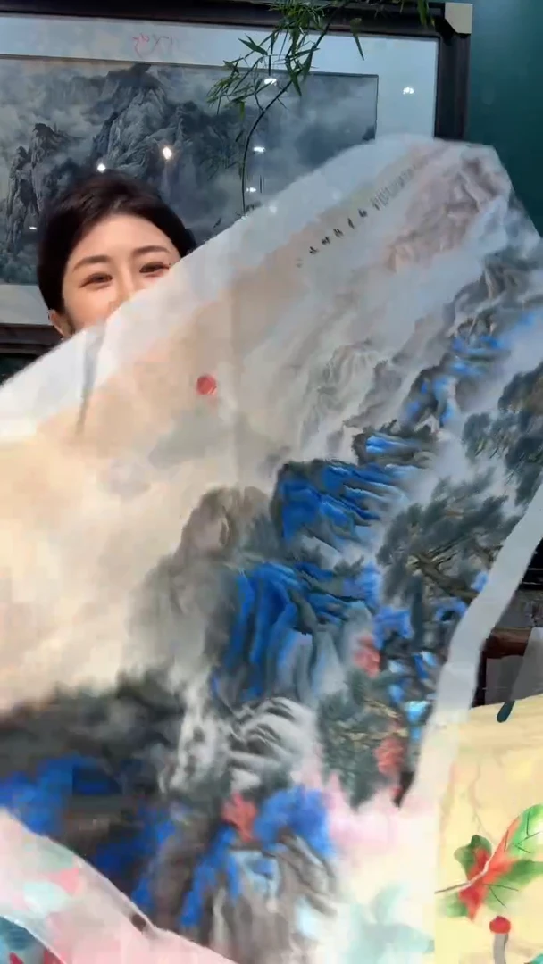 横款非遗刺绣手工装饰画绣片40×130