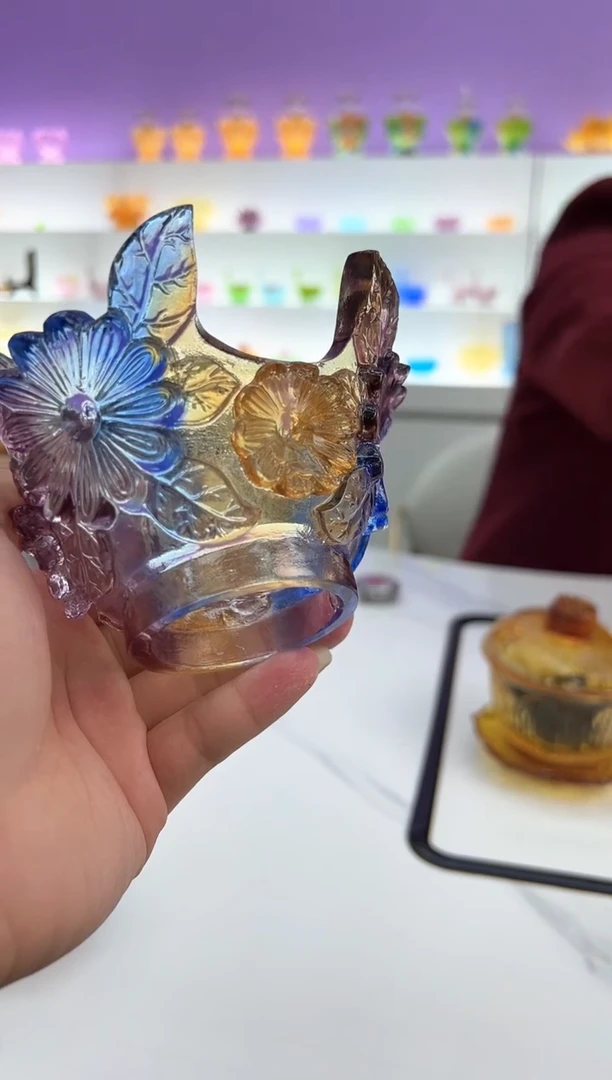 【闪购商品】泥塑古法琉璃茶漏摆件