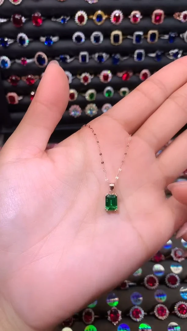 【闪购商品】透辉石吊坠银S925镶嵌玫瑰金68