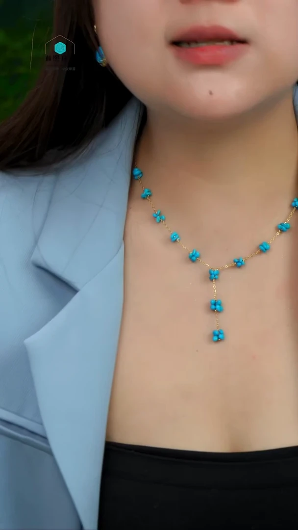 【闪购商品】绿松石项链银S925镶嵌发货一件