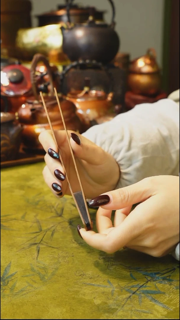 纯紫铜茶夹礼盒装