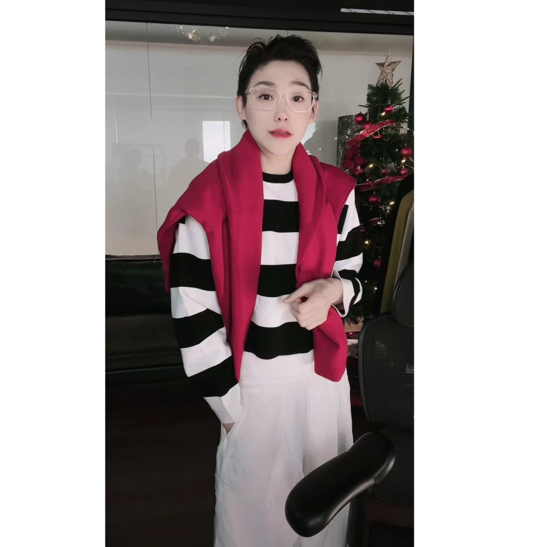 2026新 M家 双色条纹 长袖 CX0208