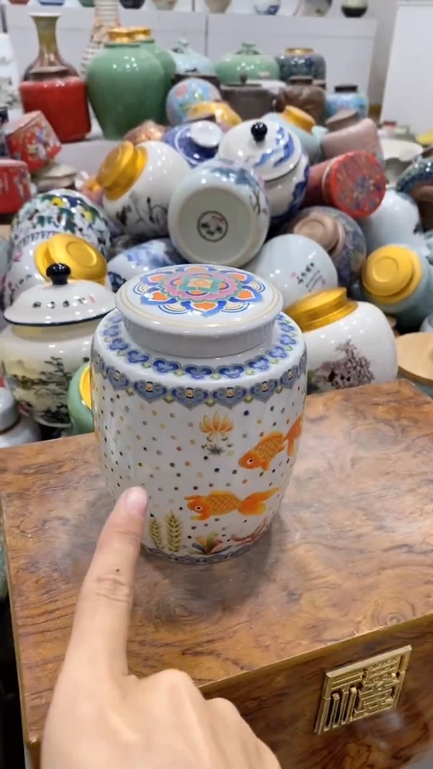 摆件陶茶叶罐密封罐储存罐