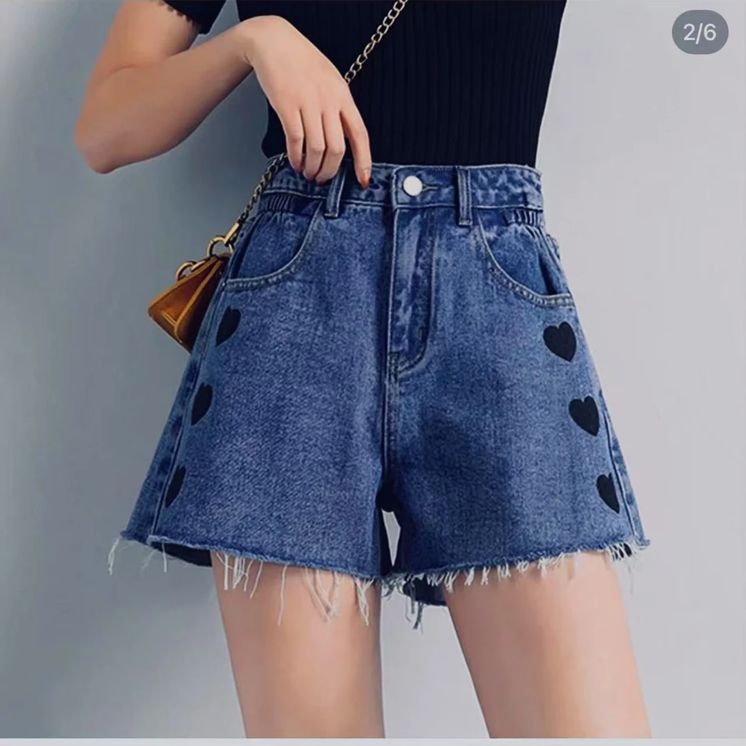 【艾家】NN435-时尚牛仔短裤显瘦百搭外穿宽松ins