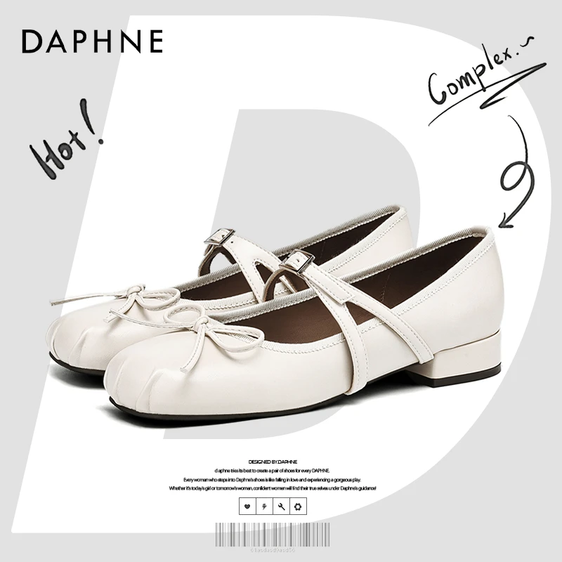 达芙妮网红爆款银色玛丽珍女鞋2025新款春季法式绝美芭蕾浅口单鞋