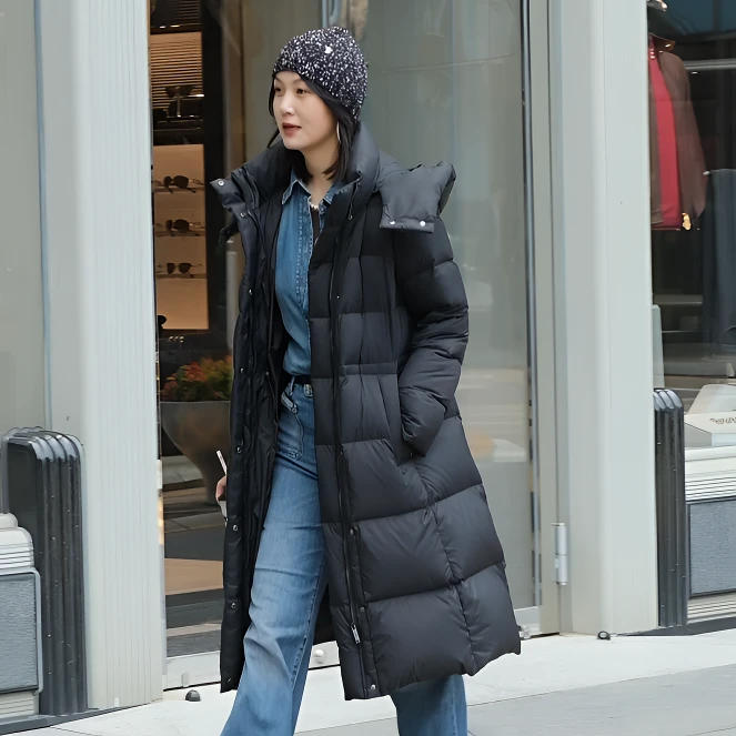 SNOW IMAGE大牌轻奢时尚长款加厚保暖休闲女士防风羽绒服