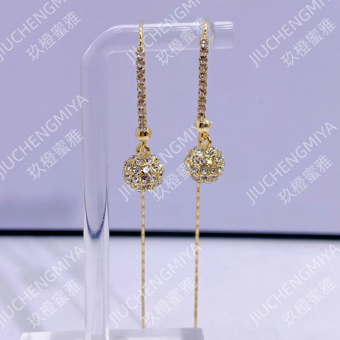 铜合金合成锆石耳饰 漫步云游KL423个性经典简约精致百搭球球耳线