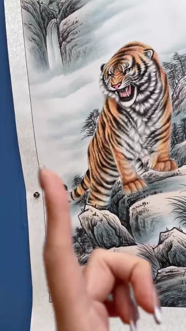 国画傅鸿义-虎啸风生