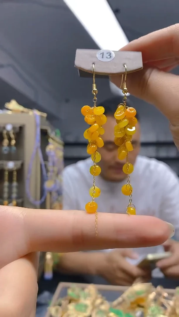 翡翠合金耳饰099翡翠耳钩