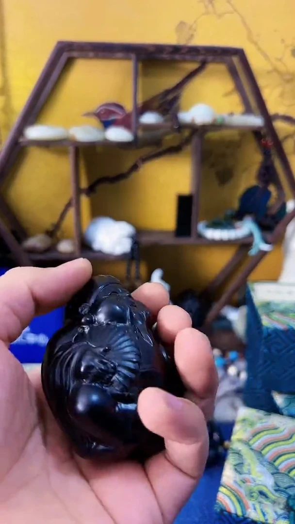 【闪购商品】和田玉（墨玉）挂件未镶嵌墨玉 米神 （飞铃文玩）