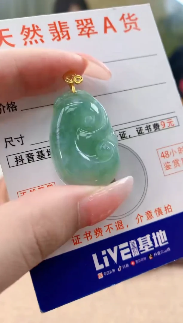 颈饰未镶嵌翡翠天然A货翡翠挂件