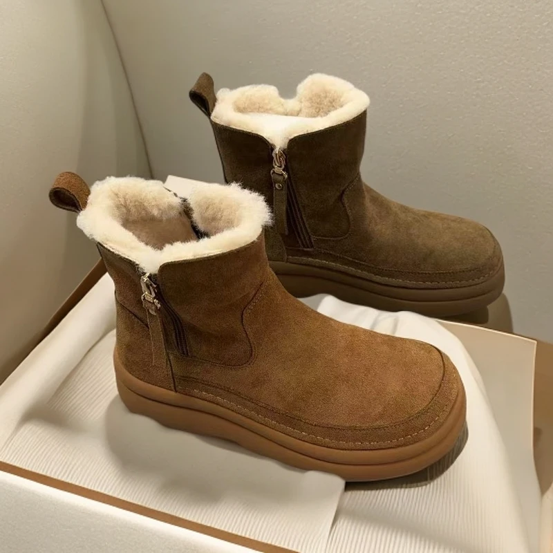SQA韩版圆头保暖冬季时尚舒适雪地靴527-5