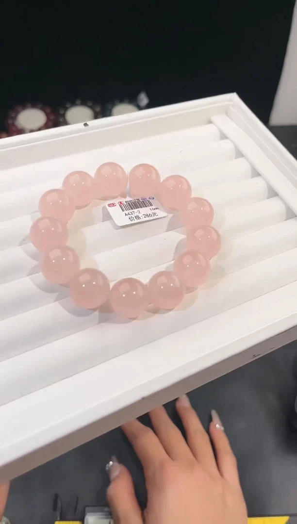 【闪购商品】水晶手链未镶嵌多样性发一西柚粉16mm