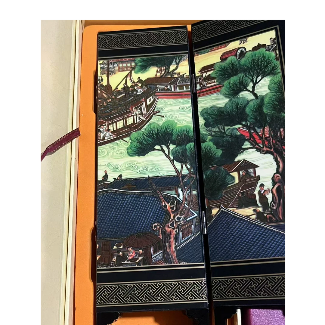 精品摆件清明折叠屏