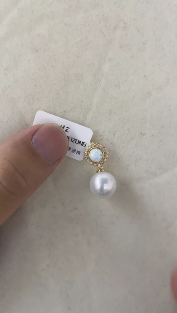 淡水珍珠银S925镶嵌颈饰吊坠11-12