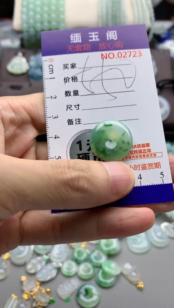翡翠未镶嵌颈饰平安扣