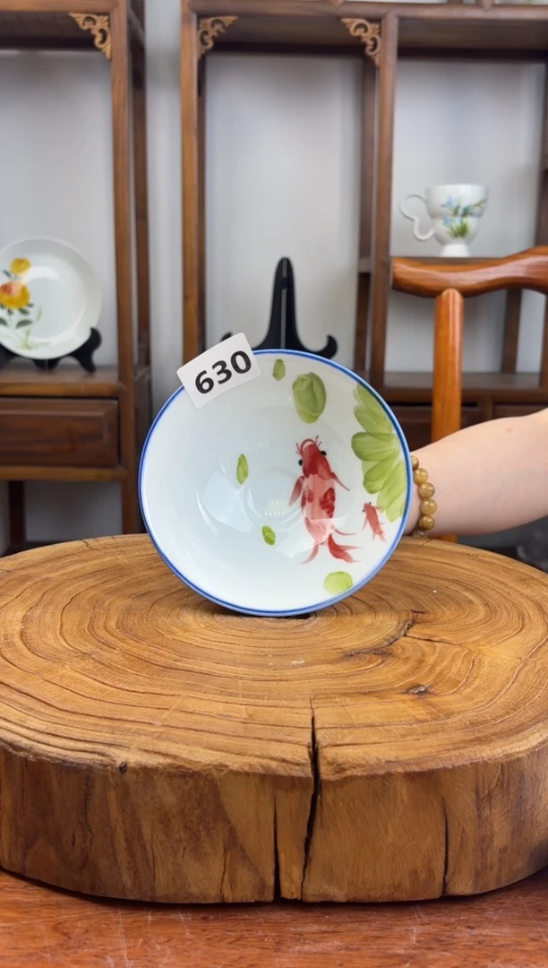 瓷片国韵瓷坊-手工手绘小斗笠630