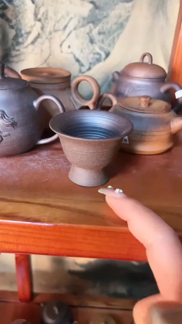 【闪购商品】10014原矿高脚杯全手老岩泥