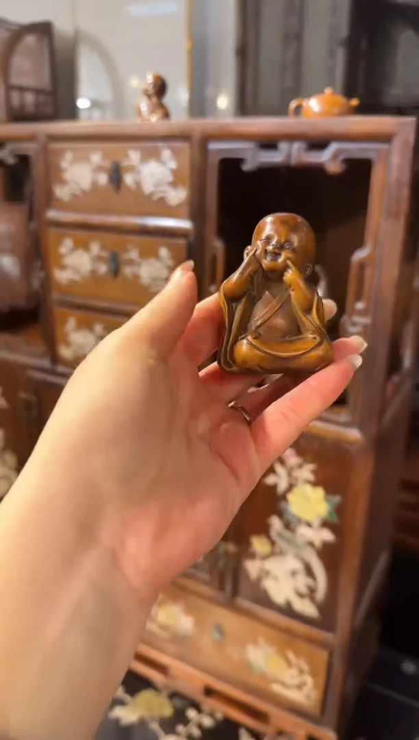 【闪购商品】木木艺黄杨木沙弥摆件68.8888