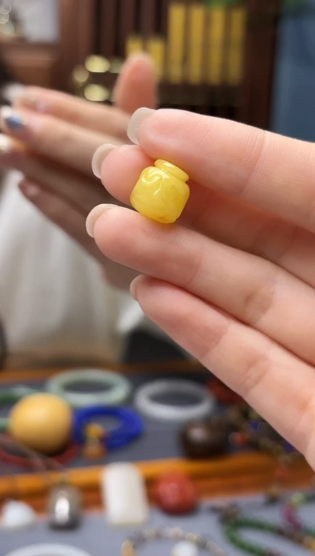 裸石蜜蜡未镶嵌开***宝蜜蜡罐子配饰GW