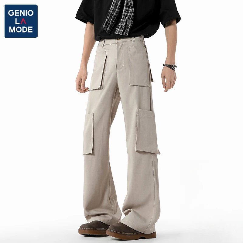 GENIO LAMODE【敖瑞鹏代言】凉呼呼休闲裤男夏季直筒多口袋阔腿裤子