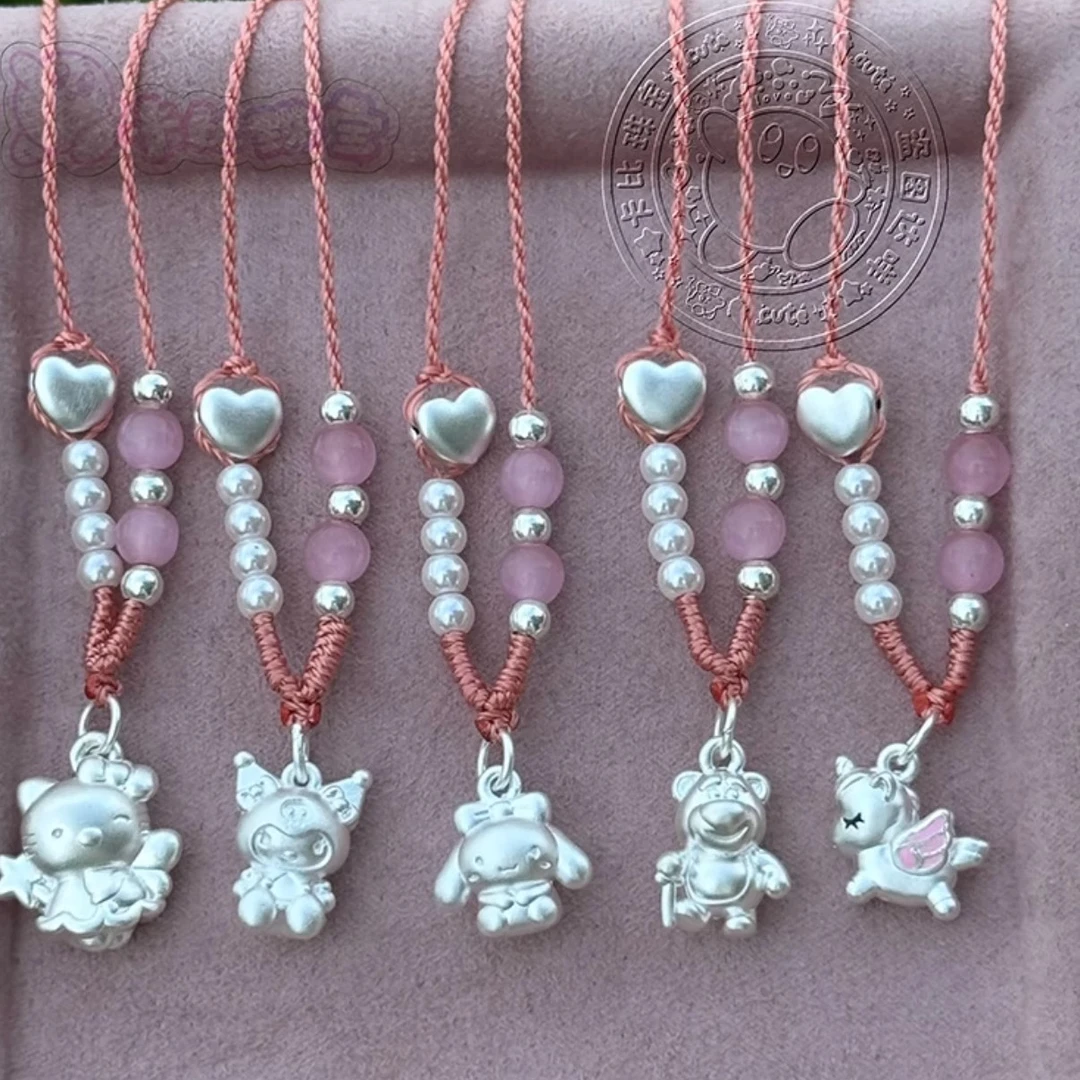 吊坠足银 足银999三丽鸥吊坠项链玉桂狗大耳狗KT猫独角兽库洛米