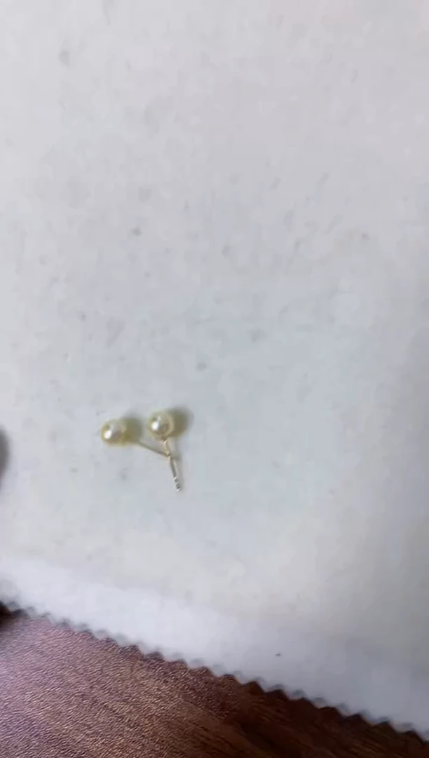 【闪购商品】海水珍珠饰品18K金镶嵌5-6羽皇金素钉定制