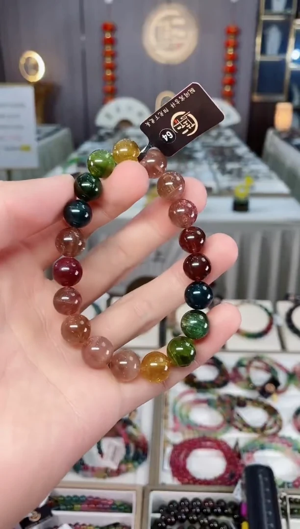 未镶嵌收藏级老矿碧玺单圈手串10mm+碧玺xion多样性发一条