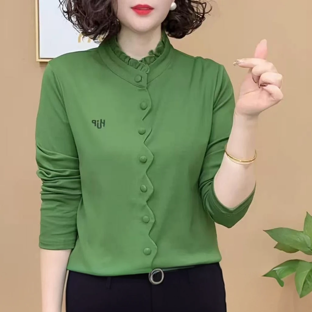 2025新款时尚气质修身型立领春秋季纯色显瘦百搭洋气女士长袖春季