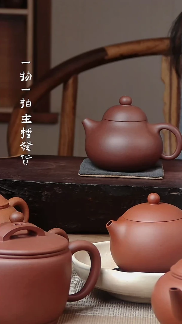 茶壶紫砂紫泥半手工文旦160cc