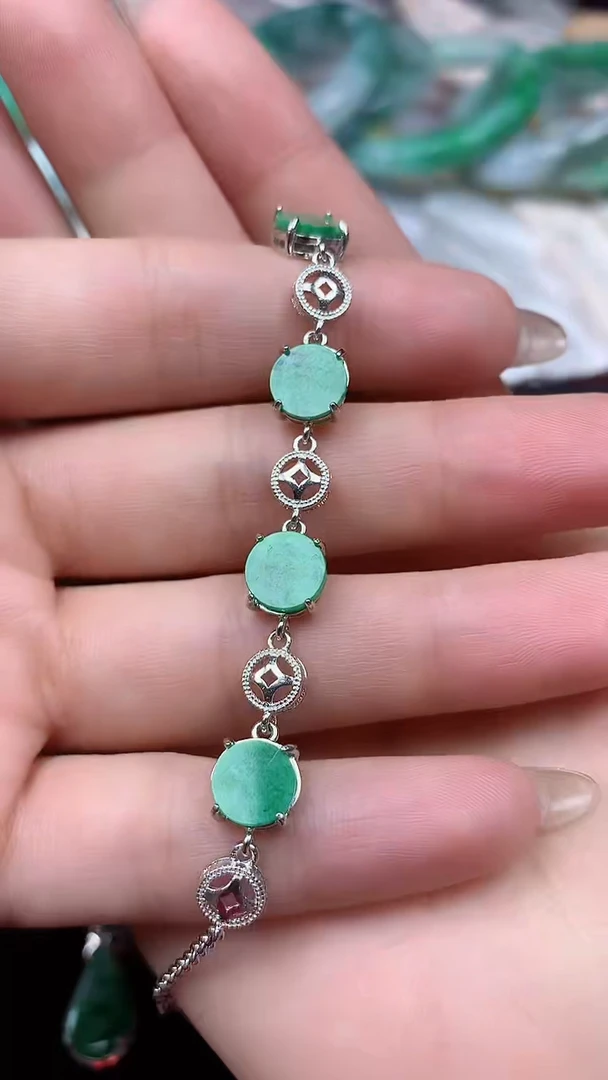 【闪购商品】翡翠手链银S925镶嵌手链