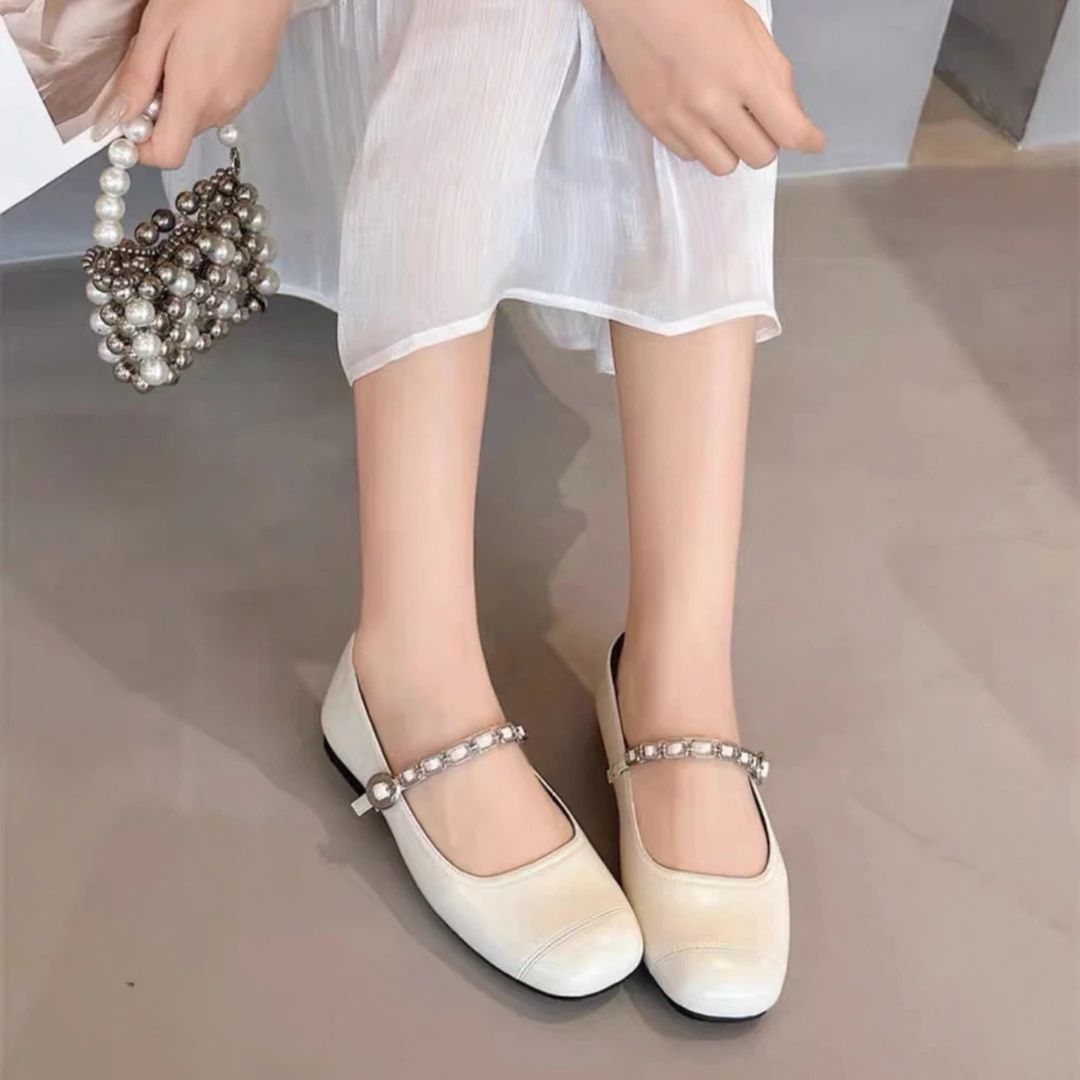 皮鞋百搭夏季真皮法式玛丽珍鞋粗跟时尚Q9-500