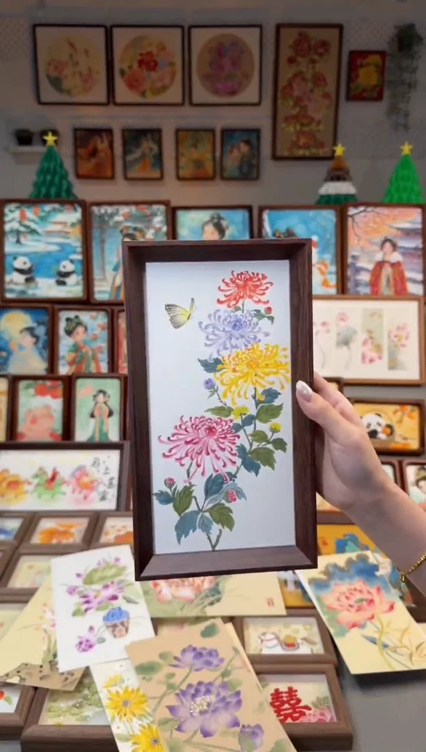国画烟花菊 手绘国画27