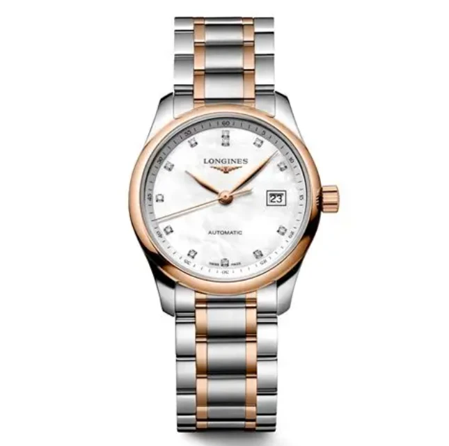 99新 Longines/浪琴 浪琴名匠玫瑰金钻刻贝母盘机械29mm公价29200