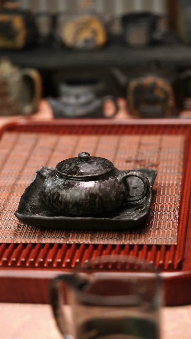 中式归玉堂冰碛岩透光寒江壶200cc
