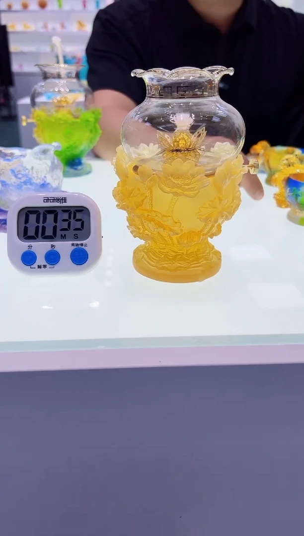 【闪购商品】泥塑古法琉璃油灯摆件